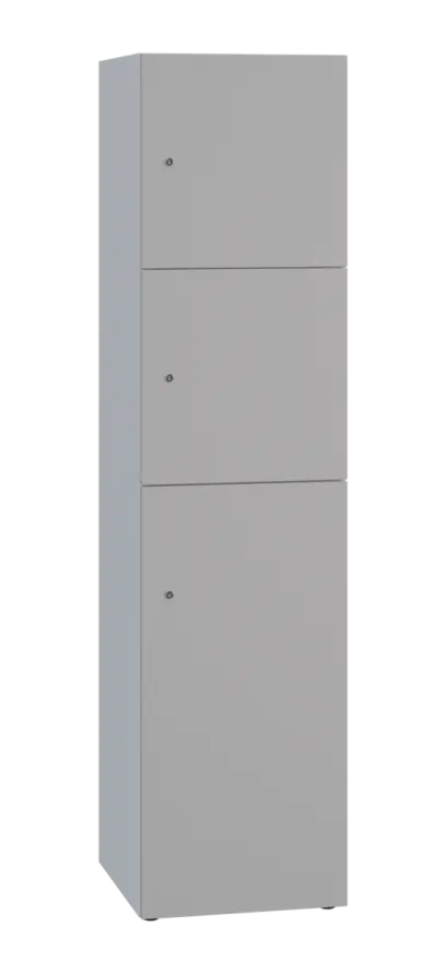 DOMINIT 432 úložná skříň 3-boxová, 1817x450x400 mm, korpus bílý, dvířka šedá